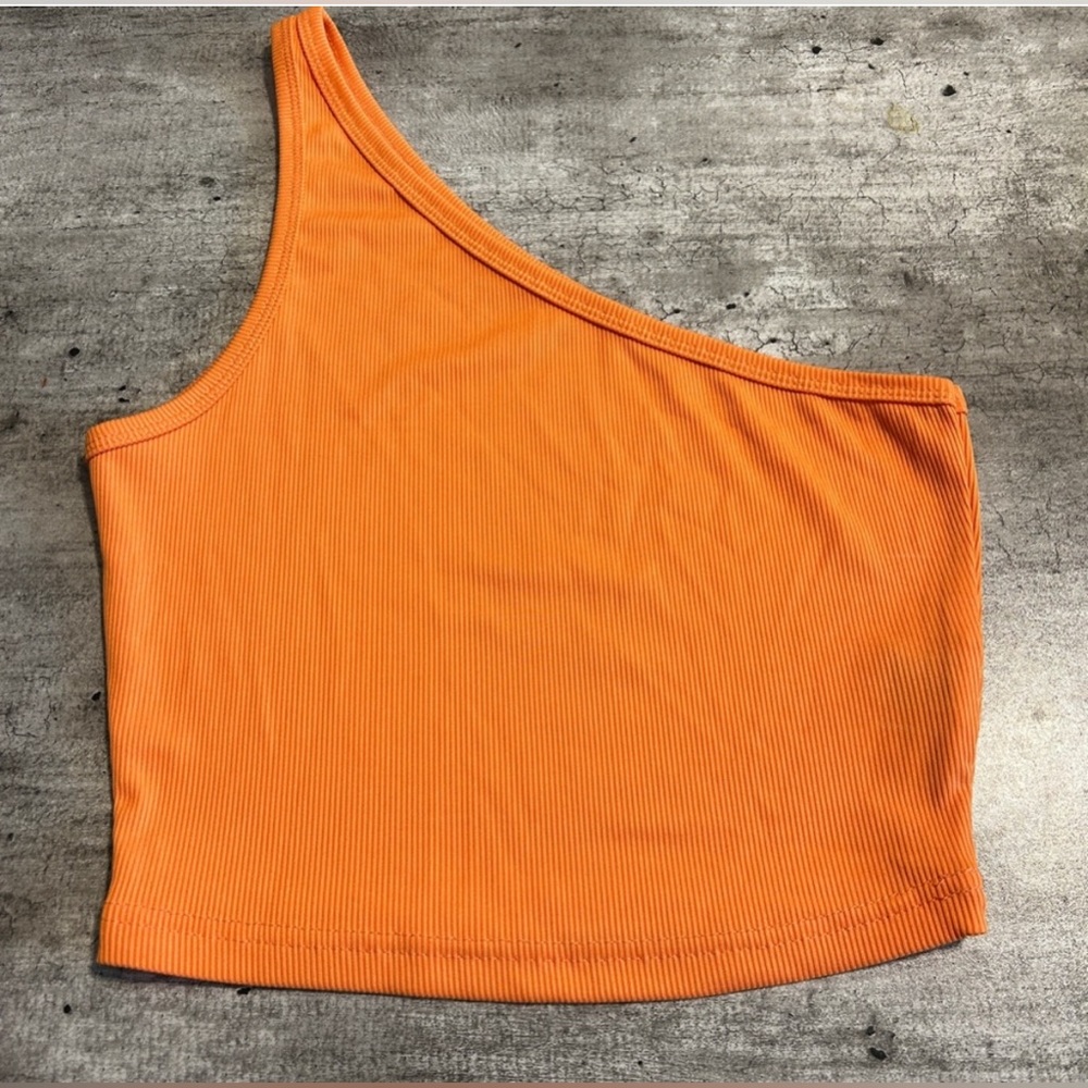 NWOT | SHEIN | One Shoulder Ribbed Crop Top - Picture 2 of 5